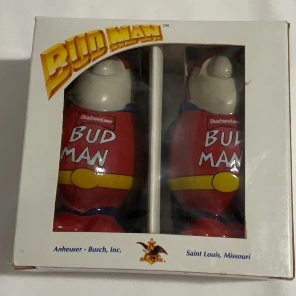 Bud Man Salt & Pepper Shakers Vintage
